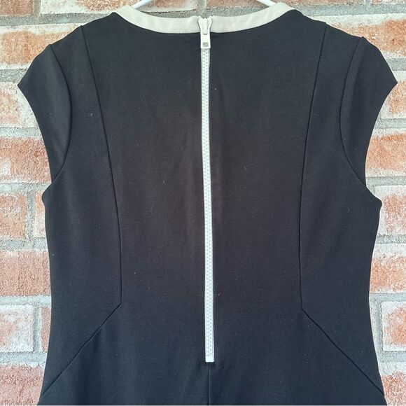 Kate Spade Daria Cap Sleeve Black Dress Women’s 4 White Trim A Line Ponte Knit - Picture 8 of 11